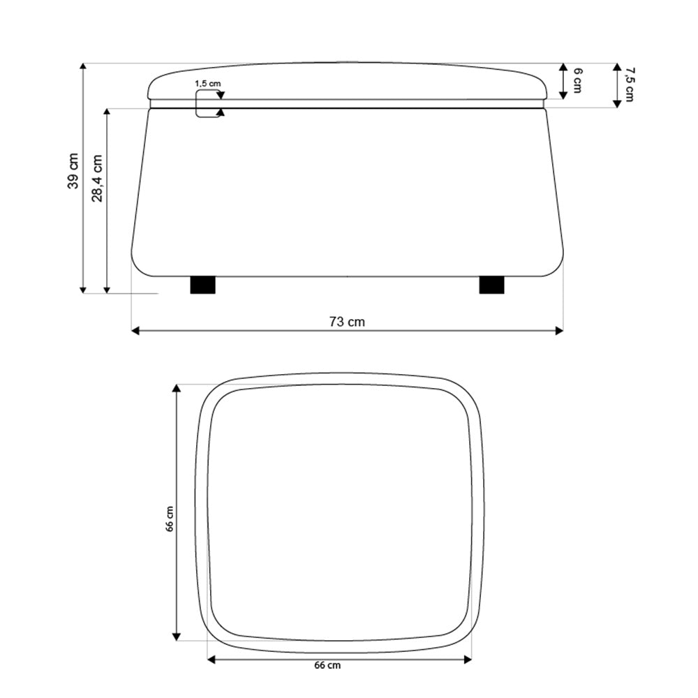Mesa de centro Elements Berti 3 em 1 (Mesa + Puff + Baú)